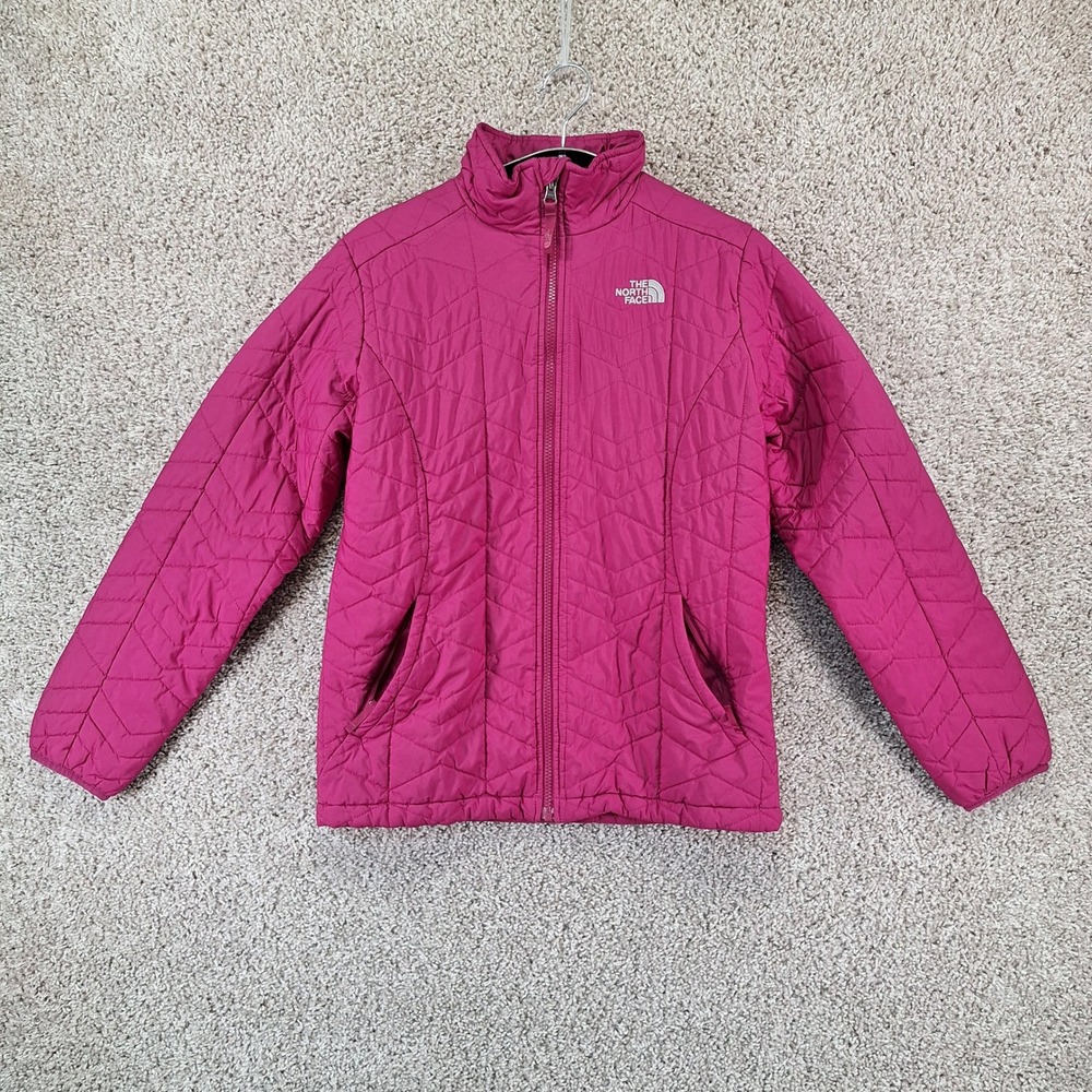 The North Face Puffer Jacket Girls XL Pink Quilted Full Zip Gorpcore Outdoors